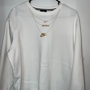 Nike gold necklace crewneck
